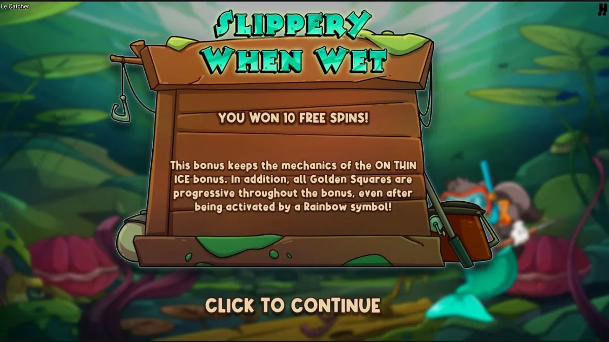 Raccoon angler in Le Catcher slot game