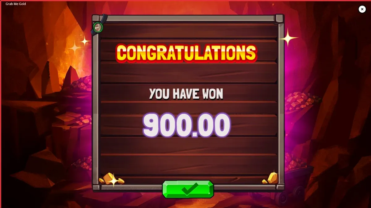 Tampilan visual slot Grab Me Gold dengan latar belakang tambang emas yang mendalam